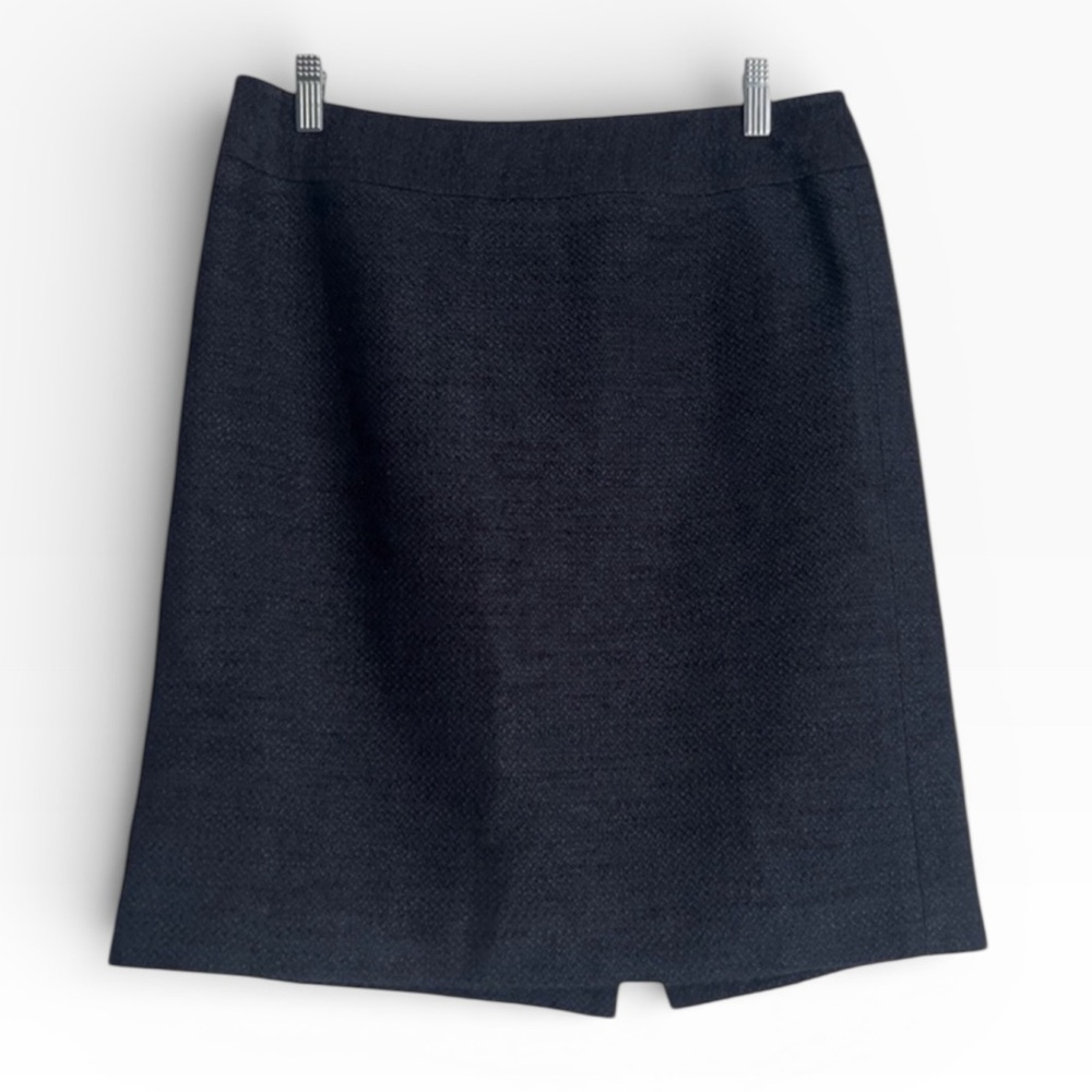 Ann Taylor Skirt Womens 10P Black A Line Textured Knit Business Casual